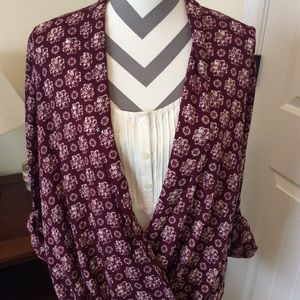 Pleione burgundy blouse